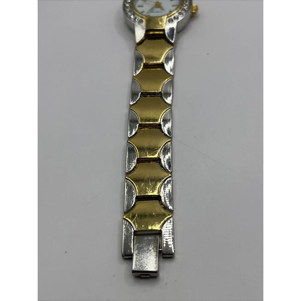 Blair‎ Women's Quartz Watch Two Tone Band Rhinetone Bezel- New Battery